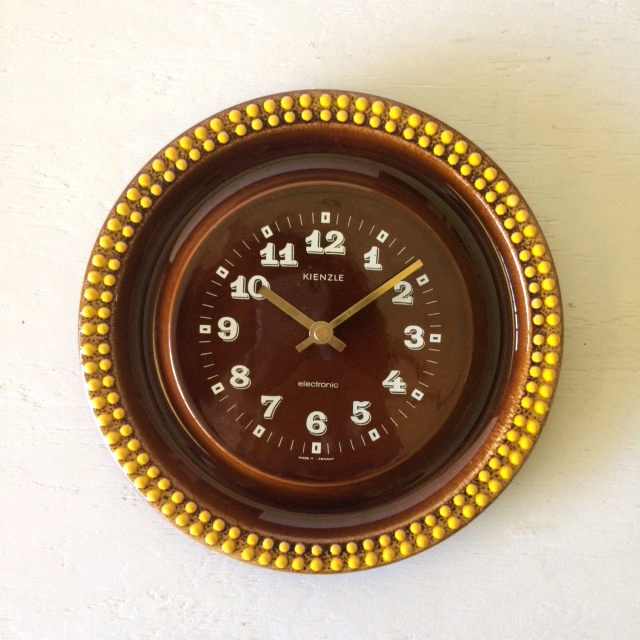 ドイツ ヴィンテージ セラミック・クロック 陶器 掛け時計 ミッド 